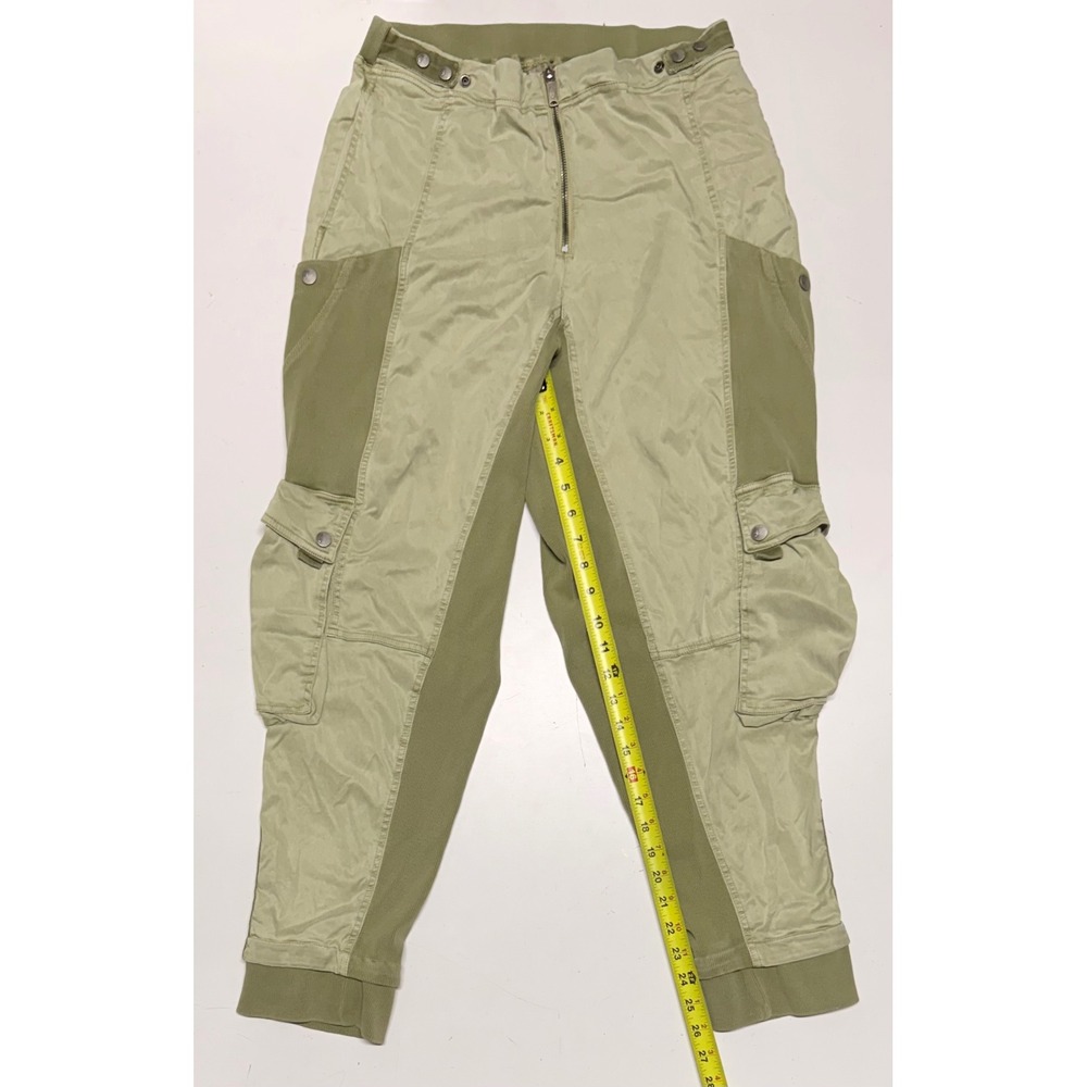 Free People Movement Sage Green Cargo Jogger Pants Mixed Media High Rise Size M